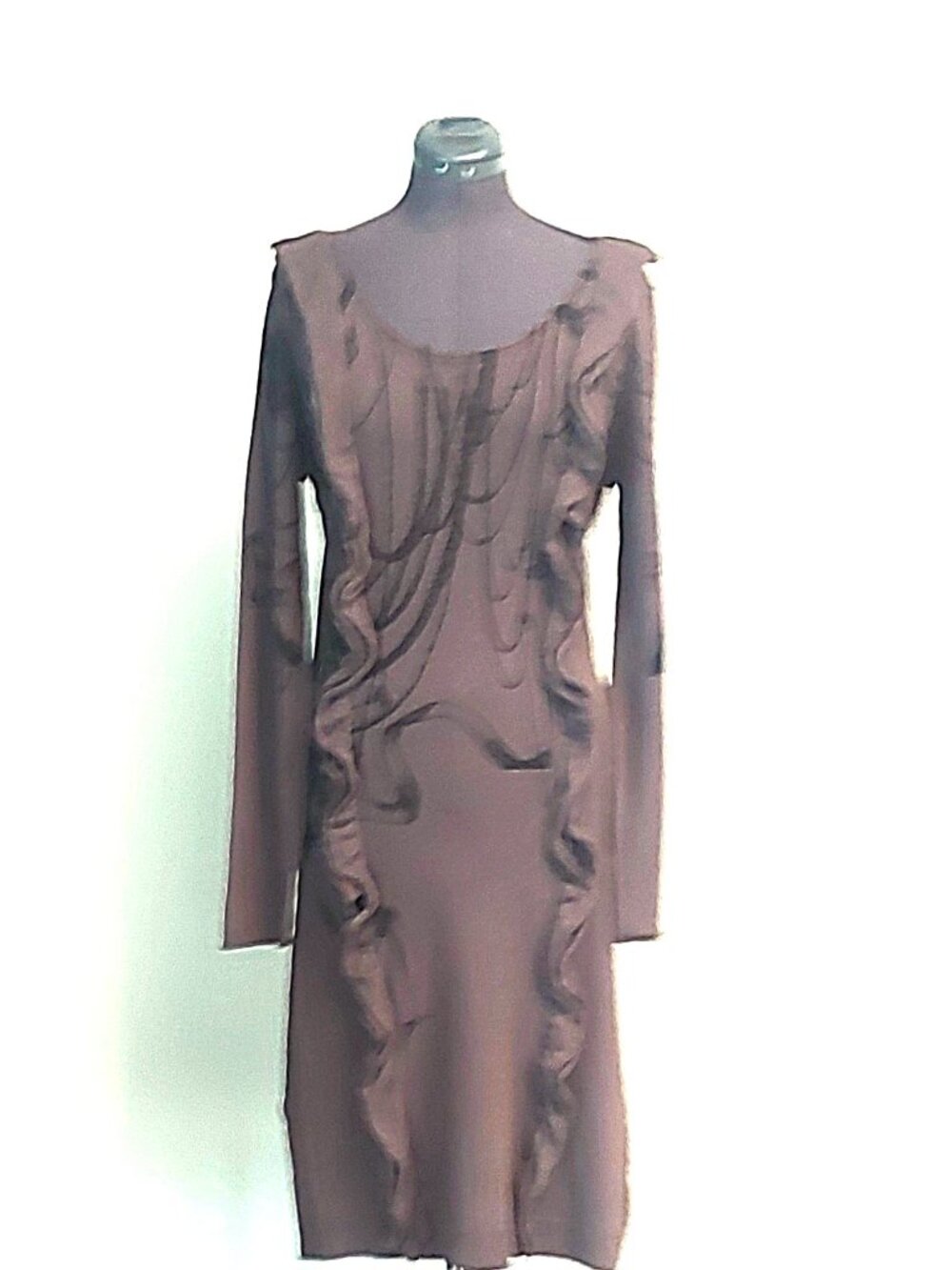 Poools Long Sleeve Wool/Sllk Blend Midi Dress Designed in Holland - Size S/M